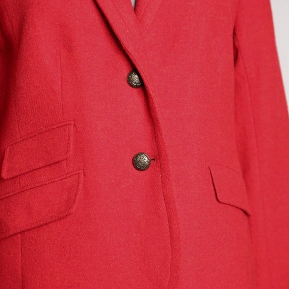 TALBOTS Petites Classic RED 2 Button WOOL Blazer SIZE 12p LIKE NEW Condition! - Picture 3 of 9